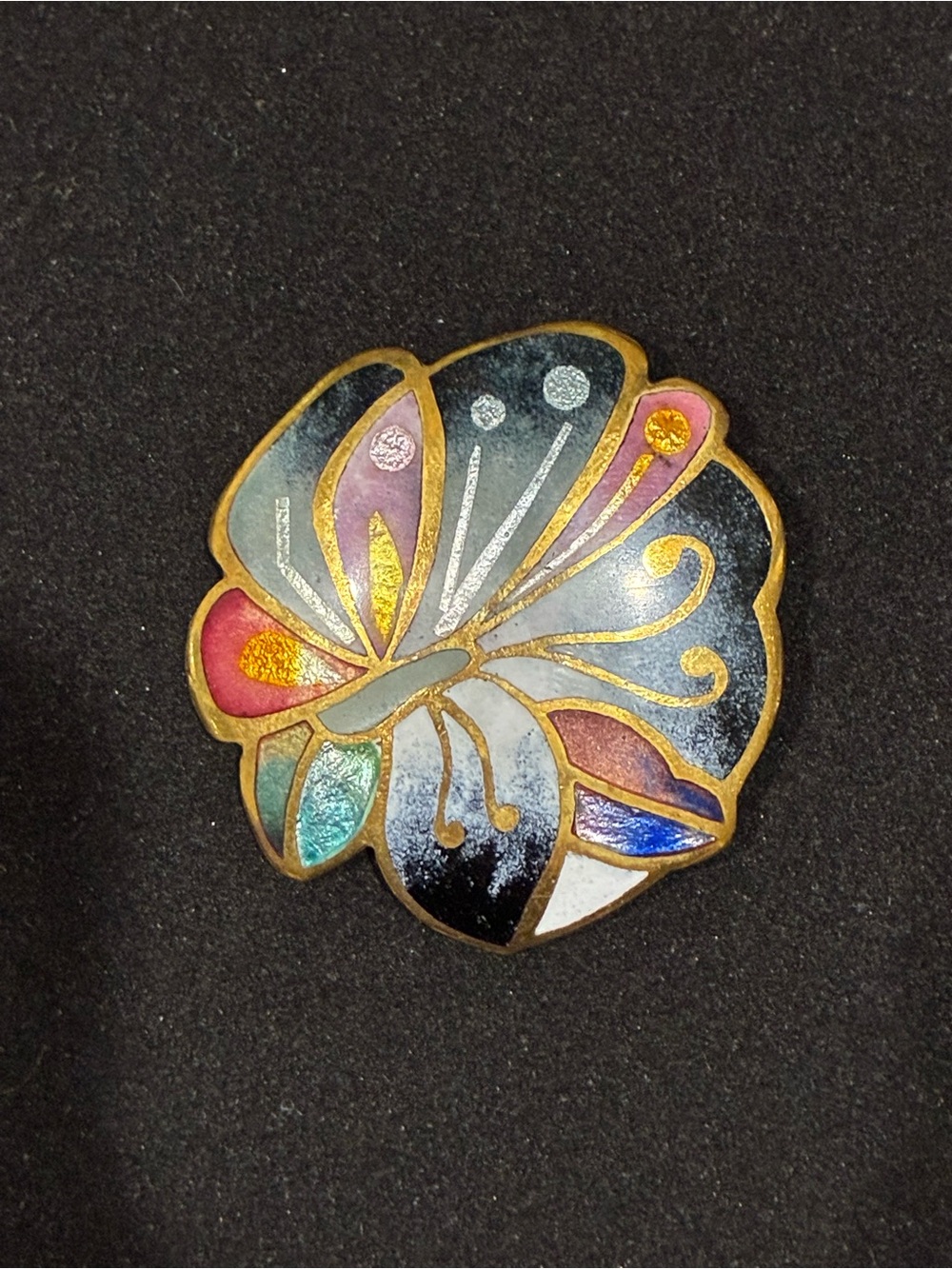 Vintage David Kuo Champleve Enamel Brooch